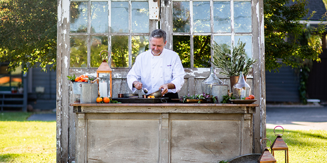 Chef cooking at outdoor event