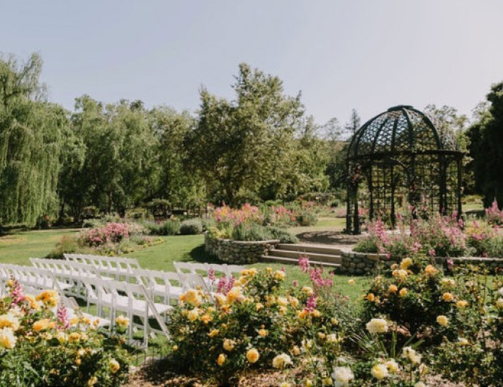 Outdoor private event space at Descanso Gardens in Southern California