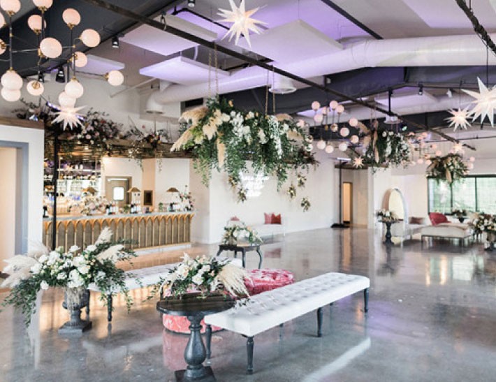 Indoor private event space at the La Casita Hollywood in Los Angeles, CA
