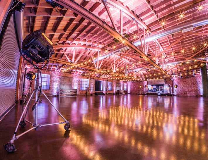 Indoor private event space at the LA River Center & Gardens in Los Angeles